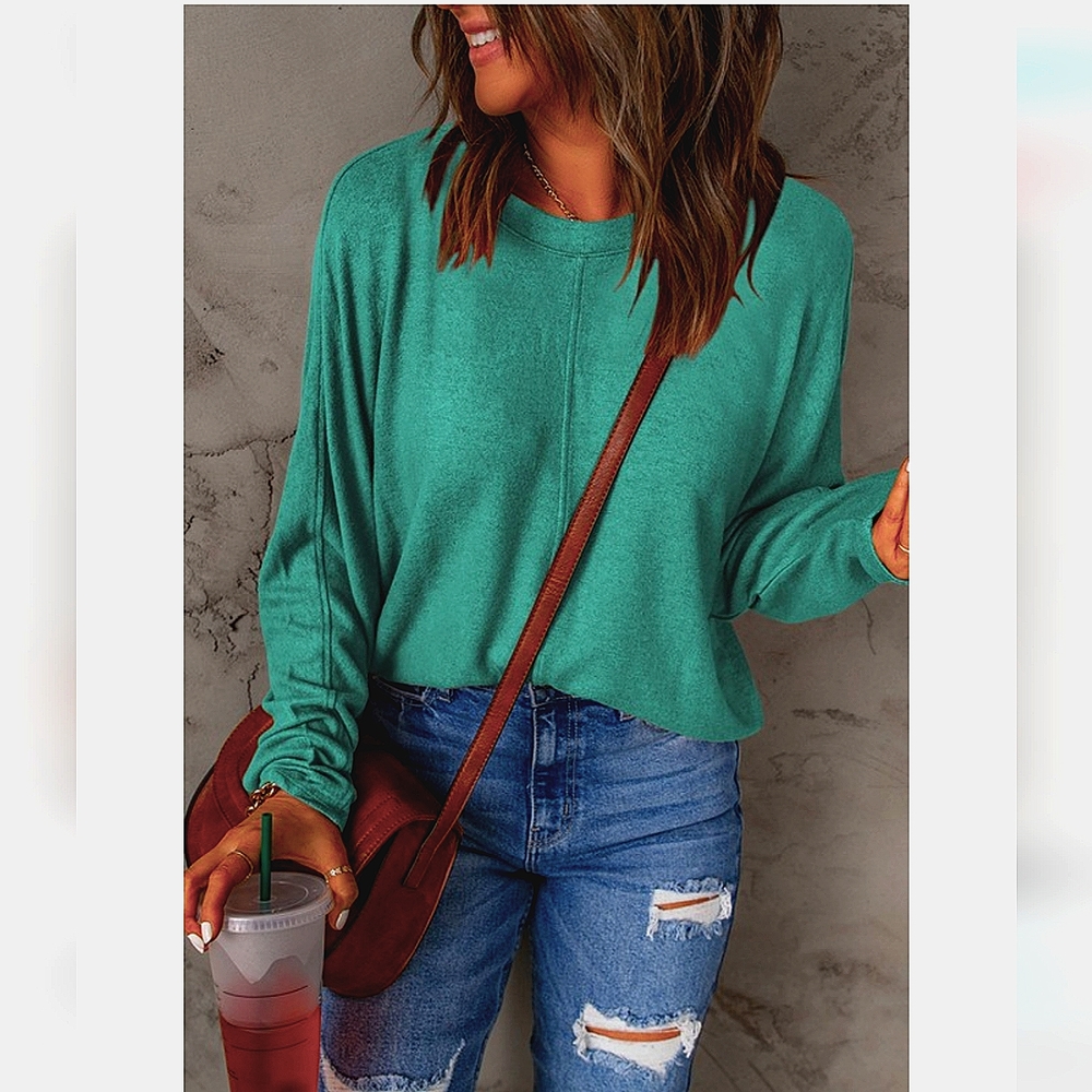 Teal sweater vibrant color